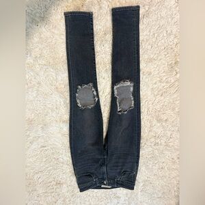 7 For All Mankind Charcoal High-Rise Skinny Jeans